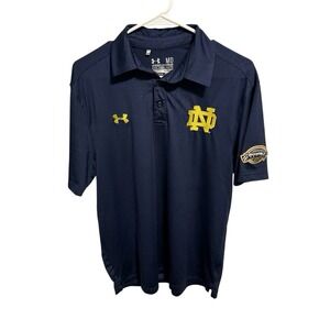 NOTRE DAME FIGHTING IRISH Under Armour Polo Shirt Coldblack Shamrock Series M